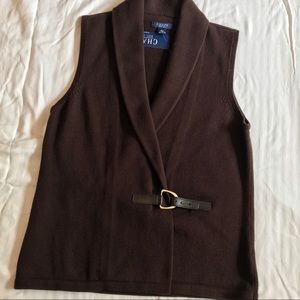 CHAPS Dark Brown Sweater Vest